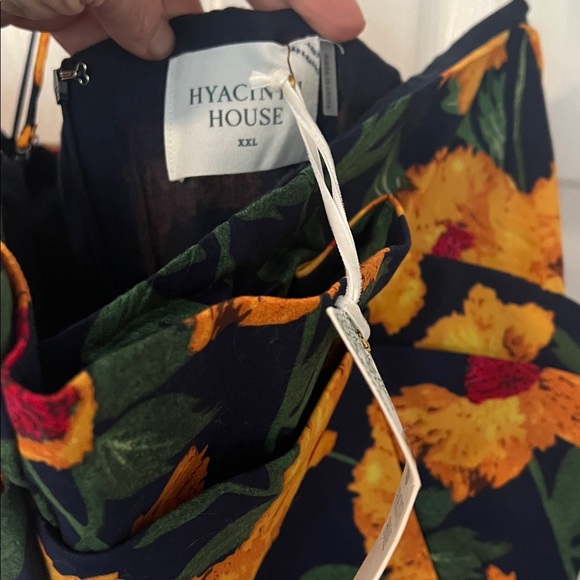 Tuckernuck Hyacinth House Navy & Marigold Floral Ruffle Margot Dress - Picture 3 of 5